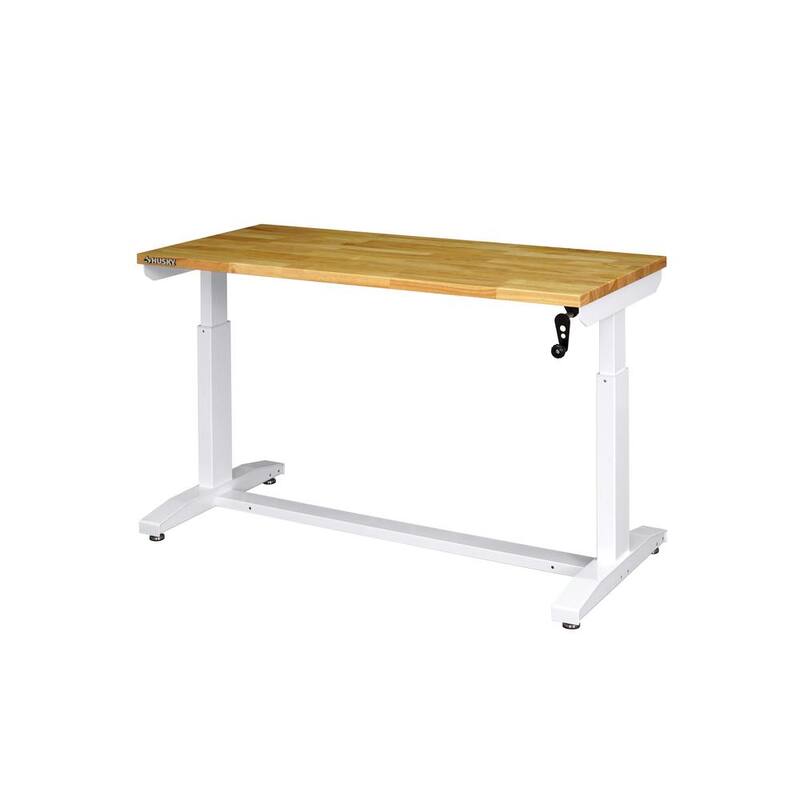 Adjustable Height Work Table in White T886229