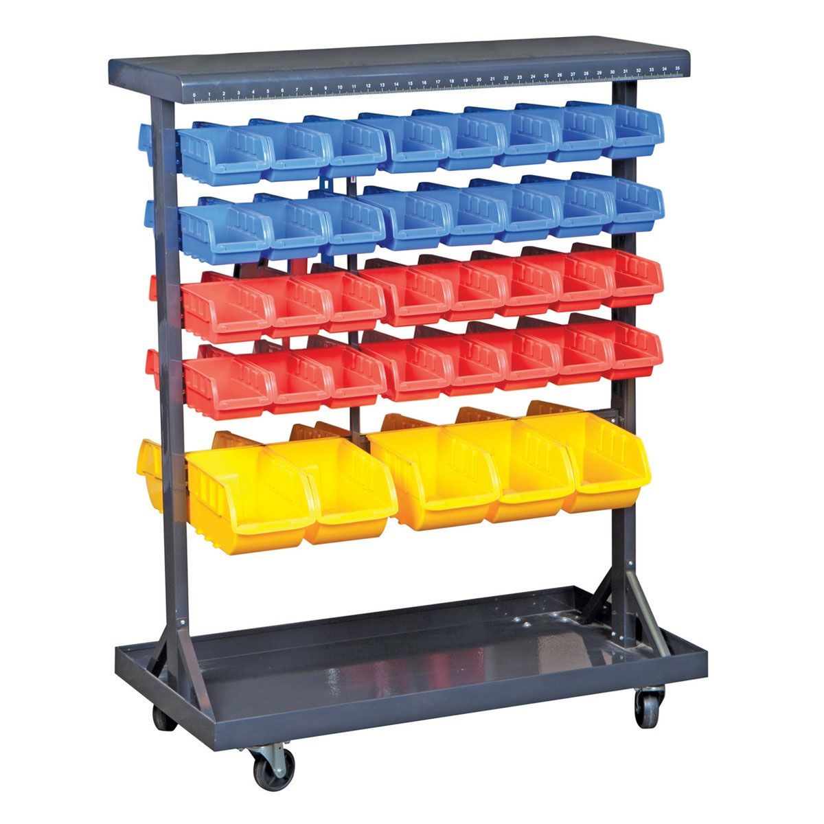 74-Bin Mobile Double-Sided Floor Rack K83235