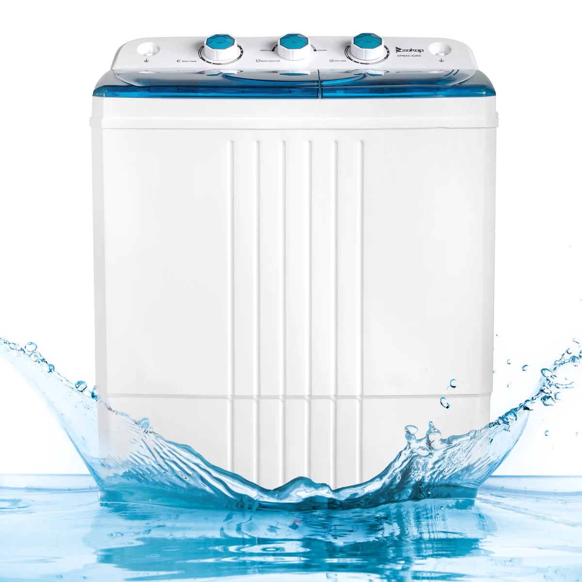 Compact Twin Tub Portable Mini Washing Machine with Drain Pump D386412