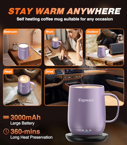 16oz Self Heating Coffee Mug with Temperature Control N95720