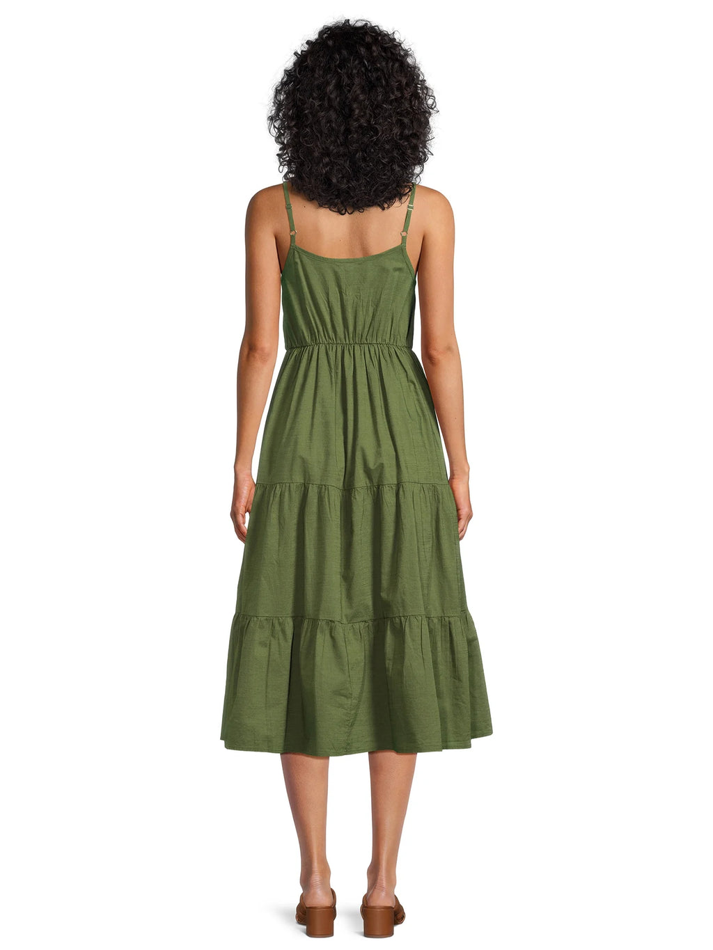 Sleeveless Tiered Dress with Spaghetti Straps U5041