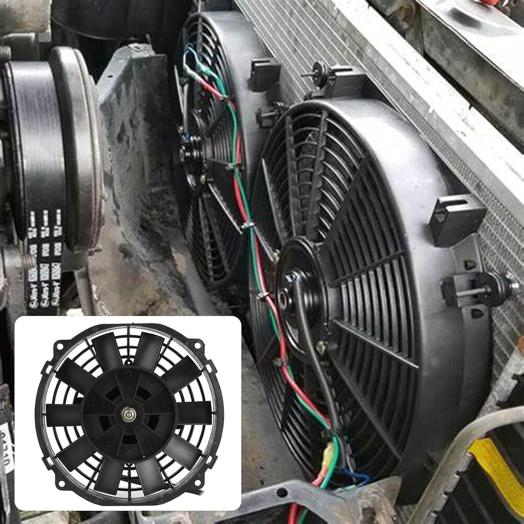 8in Slim Electric Cooling Fan Radiator 24V 80W 600CFM Pack of 2 F183