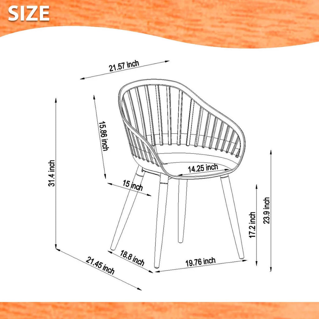 4-Piece Chair Set with Teak Finish Legs J61141