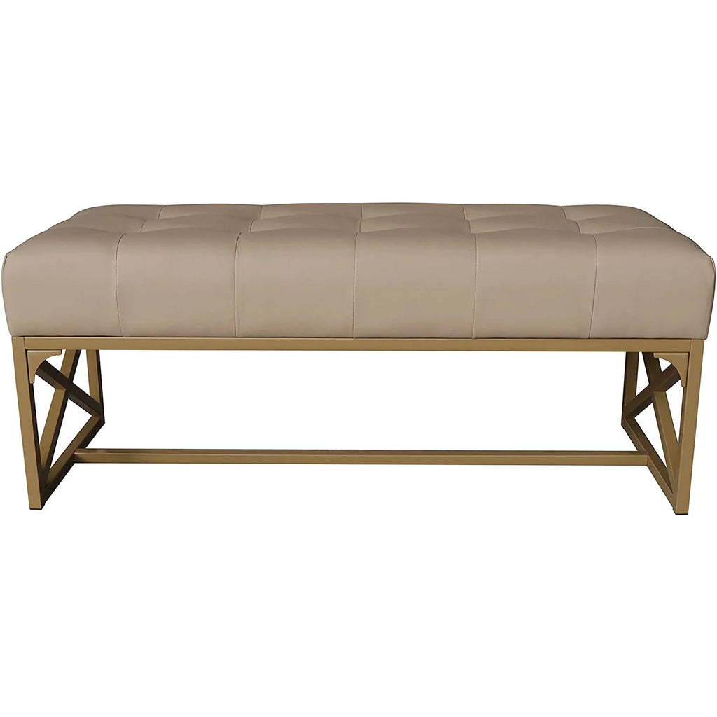 Faux Leather Bench 40.2 Inches Gold T969