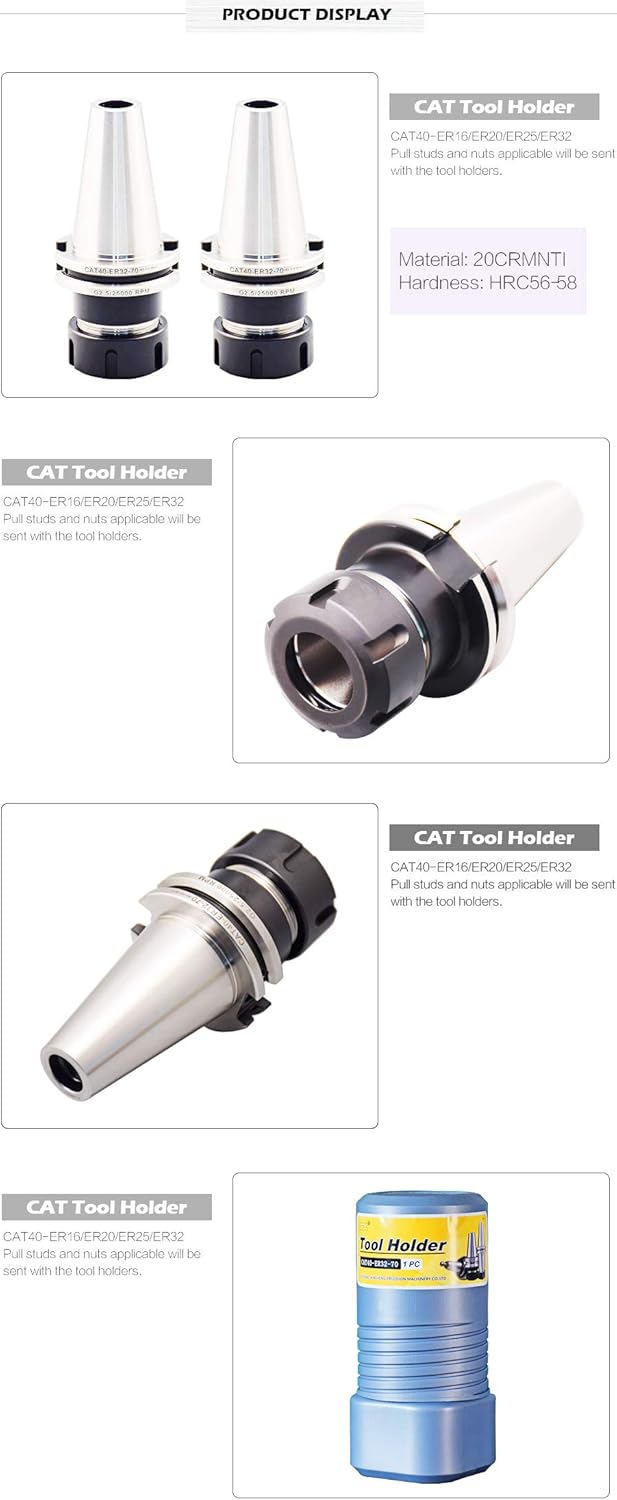 CAT40 ER32 70mm Tool Holder with Pull Studs and Collet Chuck F4175