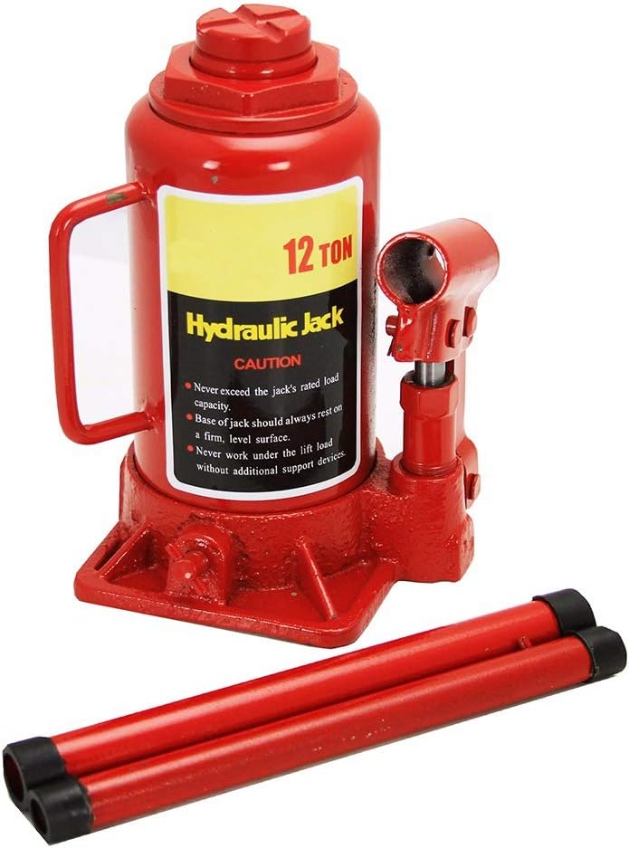 12 Ton Hydraulic Bottle Jack with Handle O538