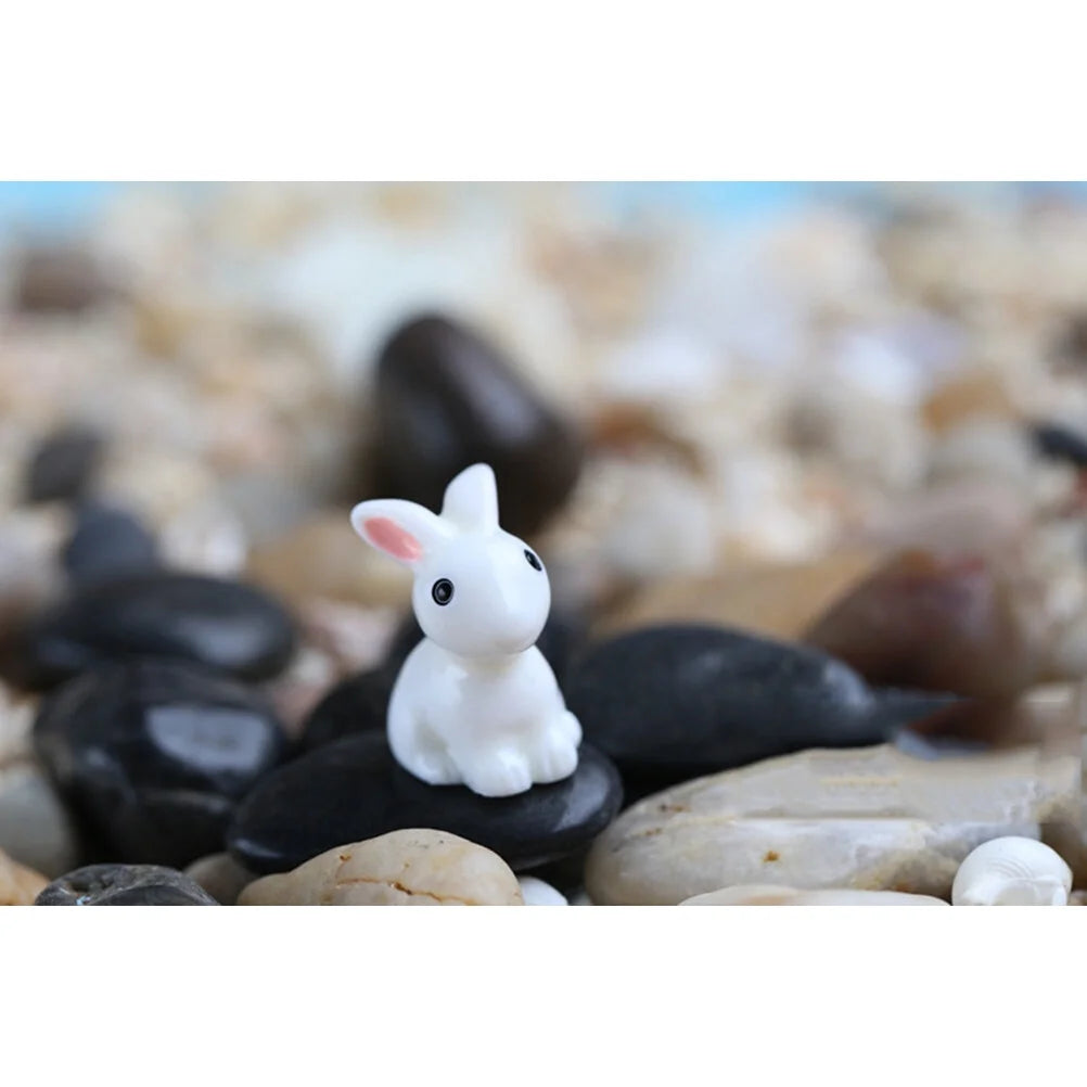 10 Pcs Rabbit Resin Miniature Statue W7589