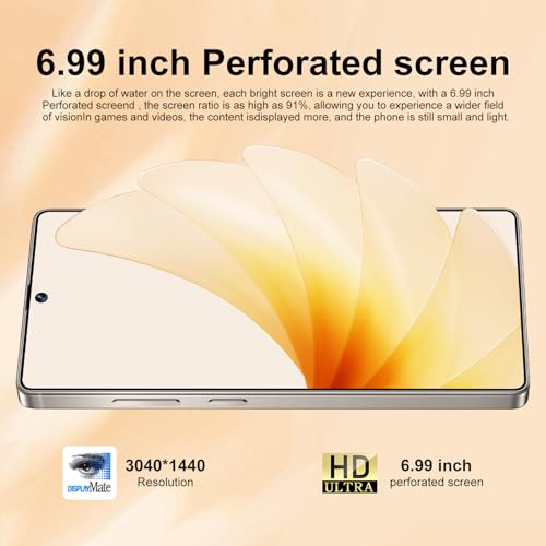 Unlocked Android Phone 6.99" AMOLED 7000mAh 8GB RAM 256GB Blue A155