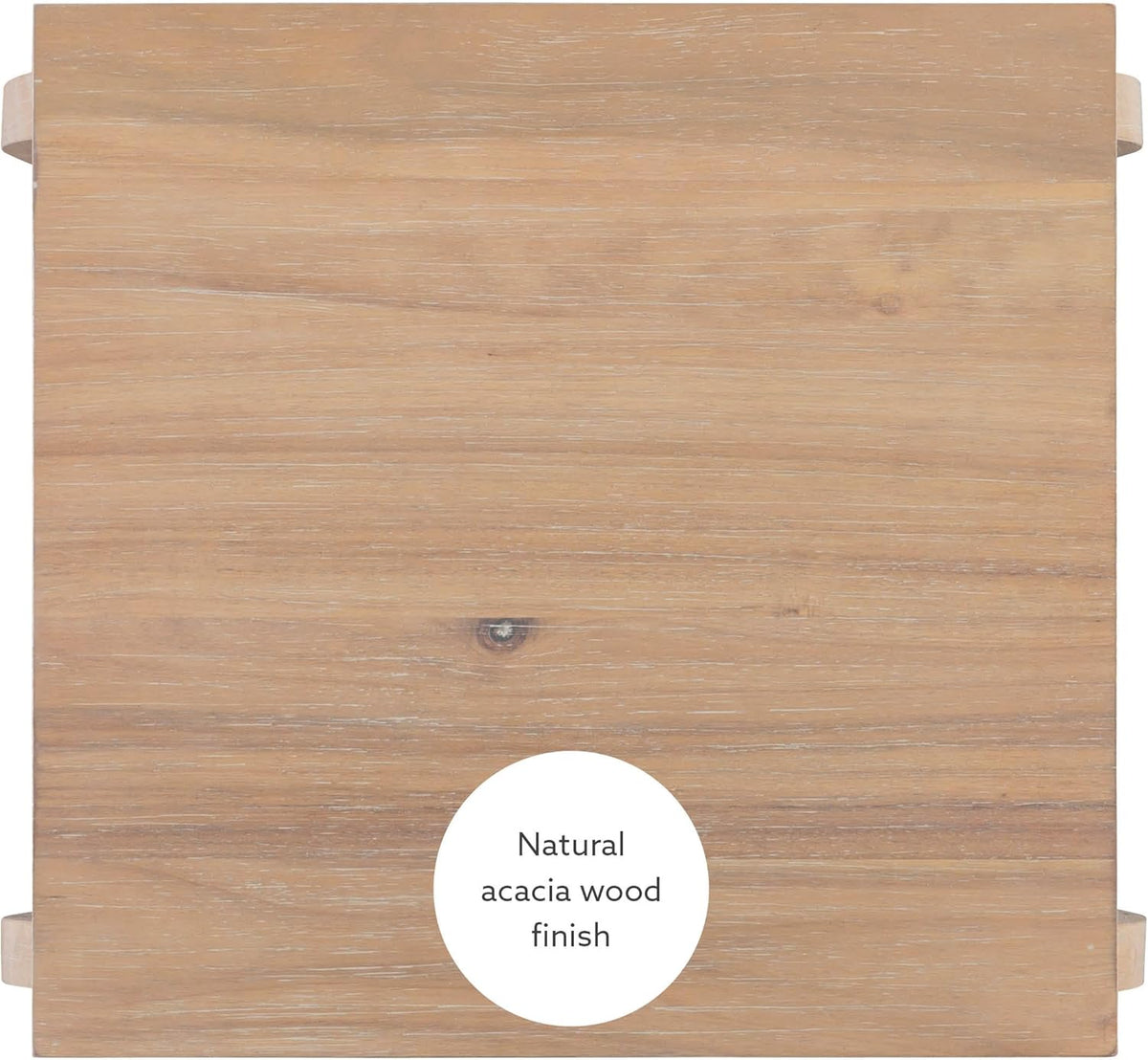 Natural Wooden Side Table with Curved Legs and Two Display Shelves H8309