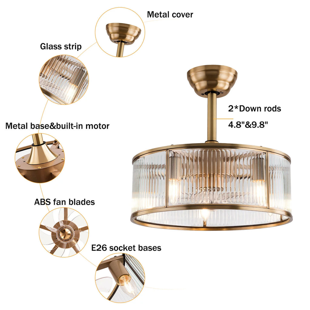 18inch Caged Ceiling Fan Light with Remote Control Q997870