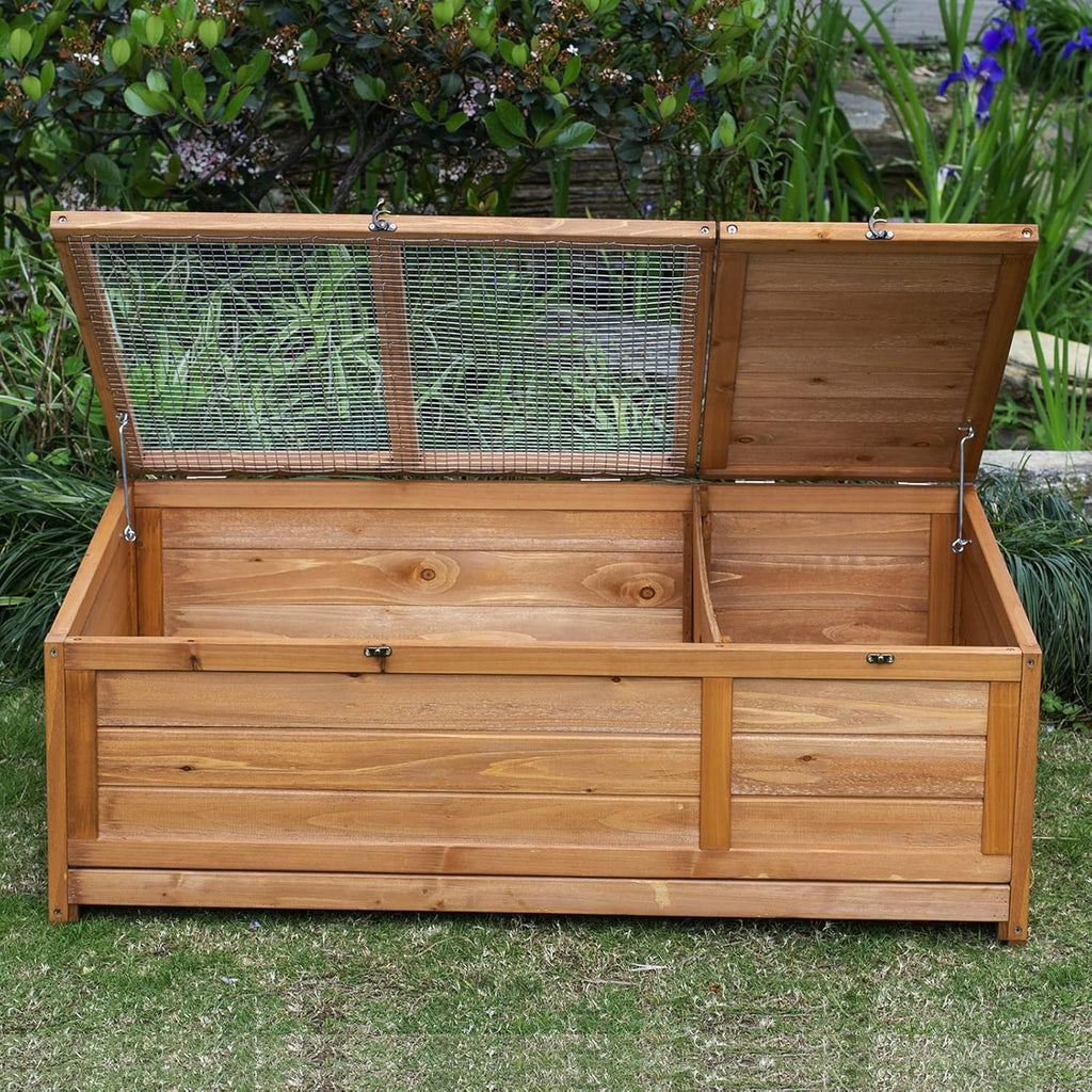 Wooden Tortoise House Large Tortoise Habitat Enclosure Cage with Removable Bottom X371439