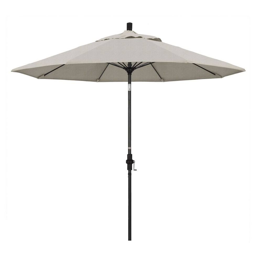 9ft Fiberglass Market Umbrella Collar Tilt Black Olefin Woven K9163