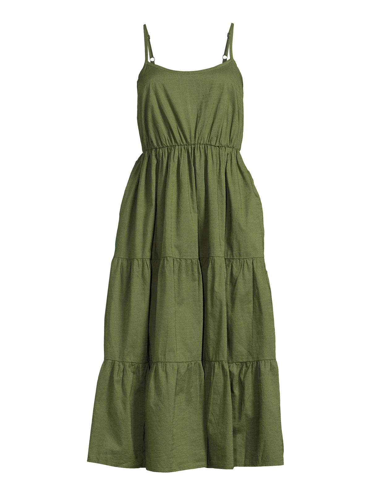 Sleeveless Tiered Dress with Spaghetti Straps U5041