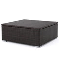 Multibrown Wicker Coffee Table with Storage D3104