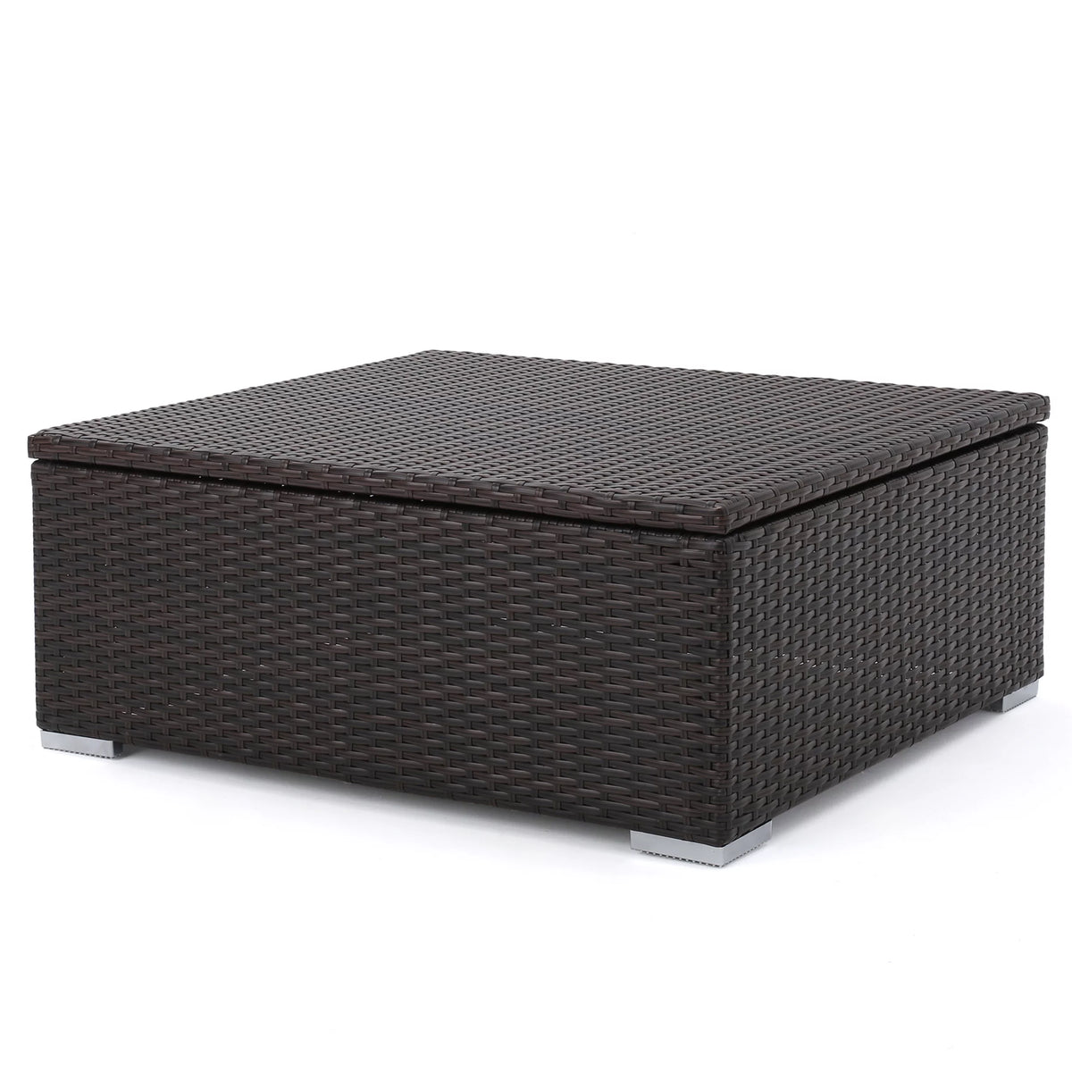 Multibrown Wicker Coffee Table with Storage D3104