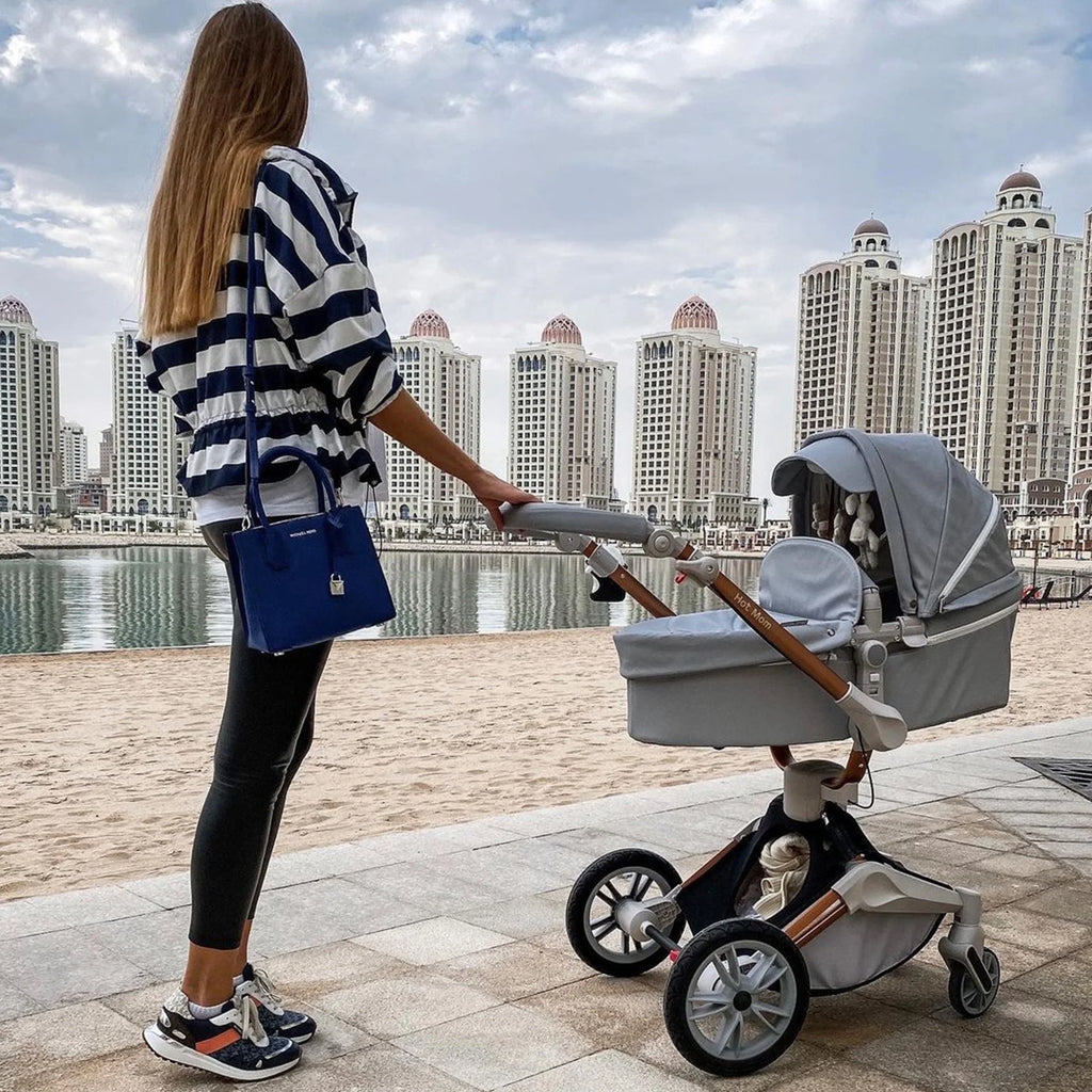 Grey 2 in 1 Baby Stroller with Bassinet Combo P312472
