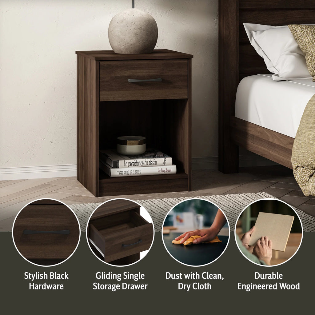 White 1 Drawer Nightstand G267722