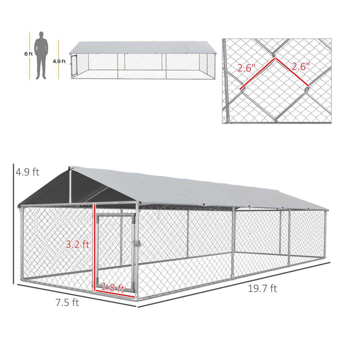 Large Outdoor Dog Kennel with Waterproof UV Resistant Roof M613