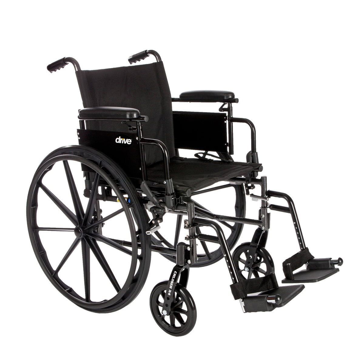 Lightweight Dual Axle Wheelchair with Adjustable Detachable Arms, Elevating Leg Rests, 20x22 V9149