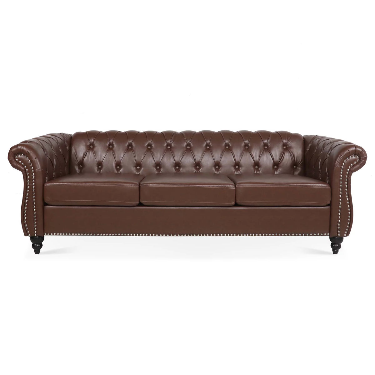 Dark Brown Leather 3-Seater Sofa R98324