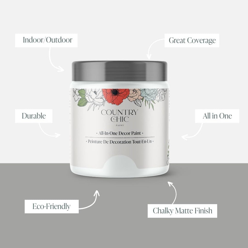 Chalk Style All-in-One Matte Paint Half Pint 8oz White I8899