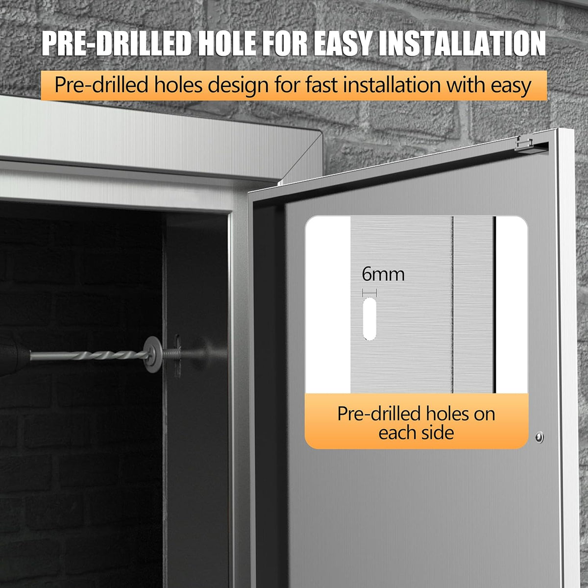 Double Stainless Steel BBQ Access Door Z36963