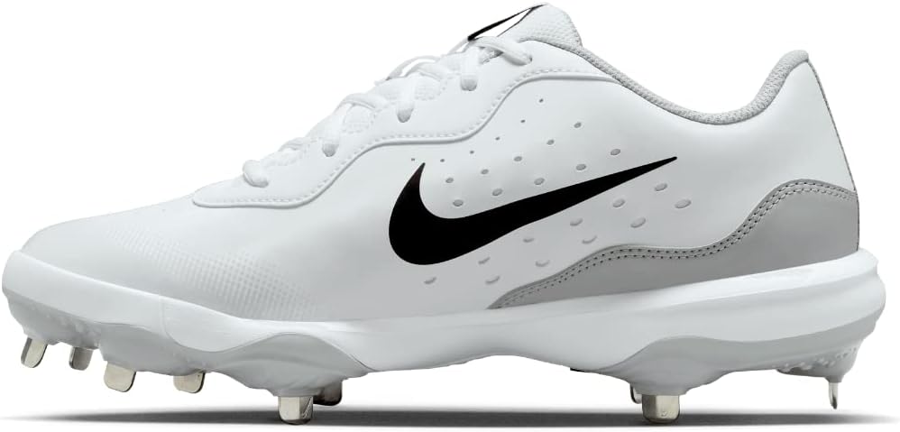 White Gray Size 8 Medium Baseball Cleats O9468