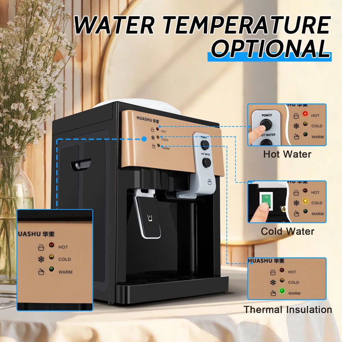 550W Electric Hot & Cold Water Cooler Dispenser C749698