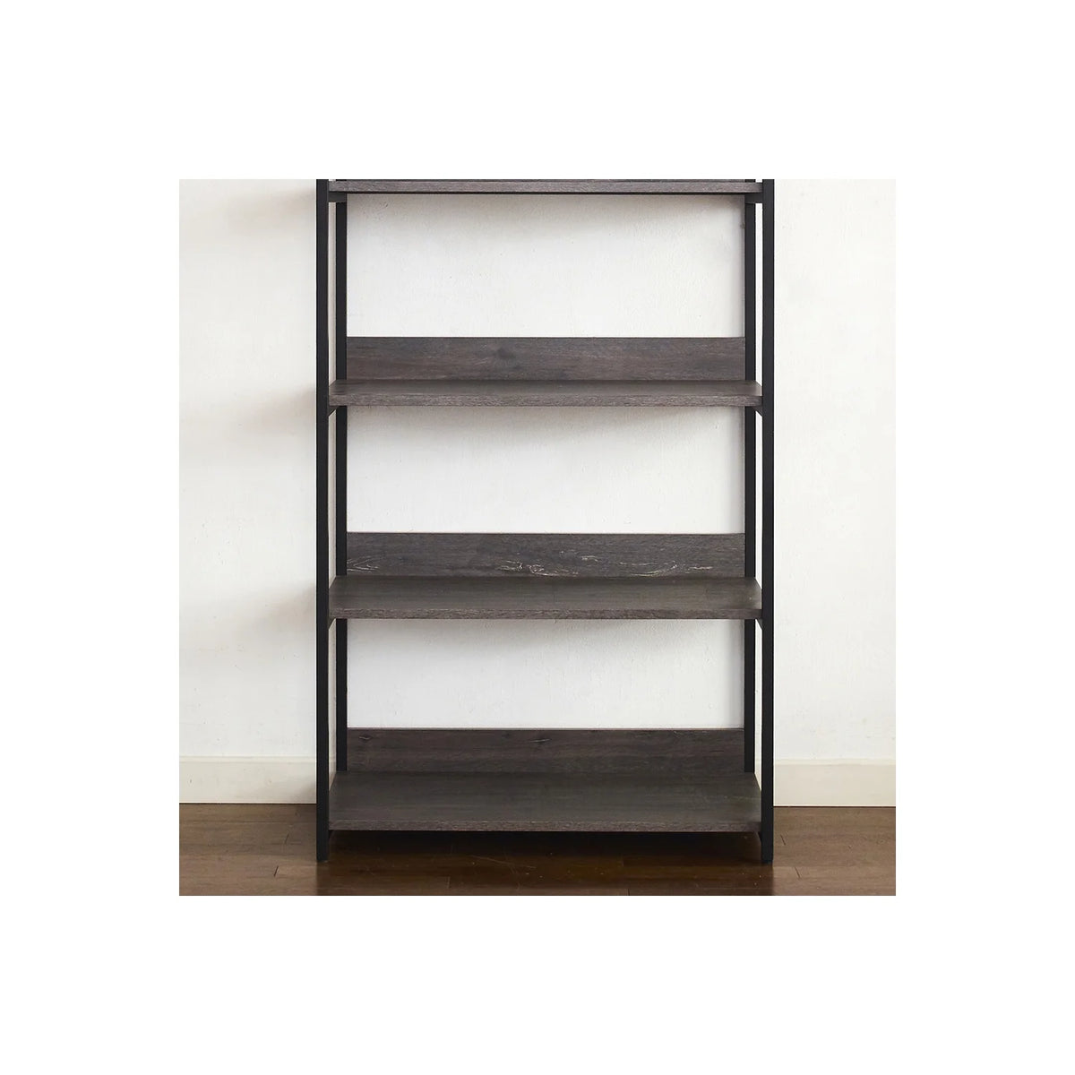 Rustic Gray Wood and Metal Walk-in Closet with 5 Shelves O983