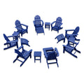 16-Pc Folding Adirondack Chair Set with Ottomans and Side Tables R738