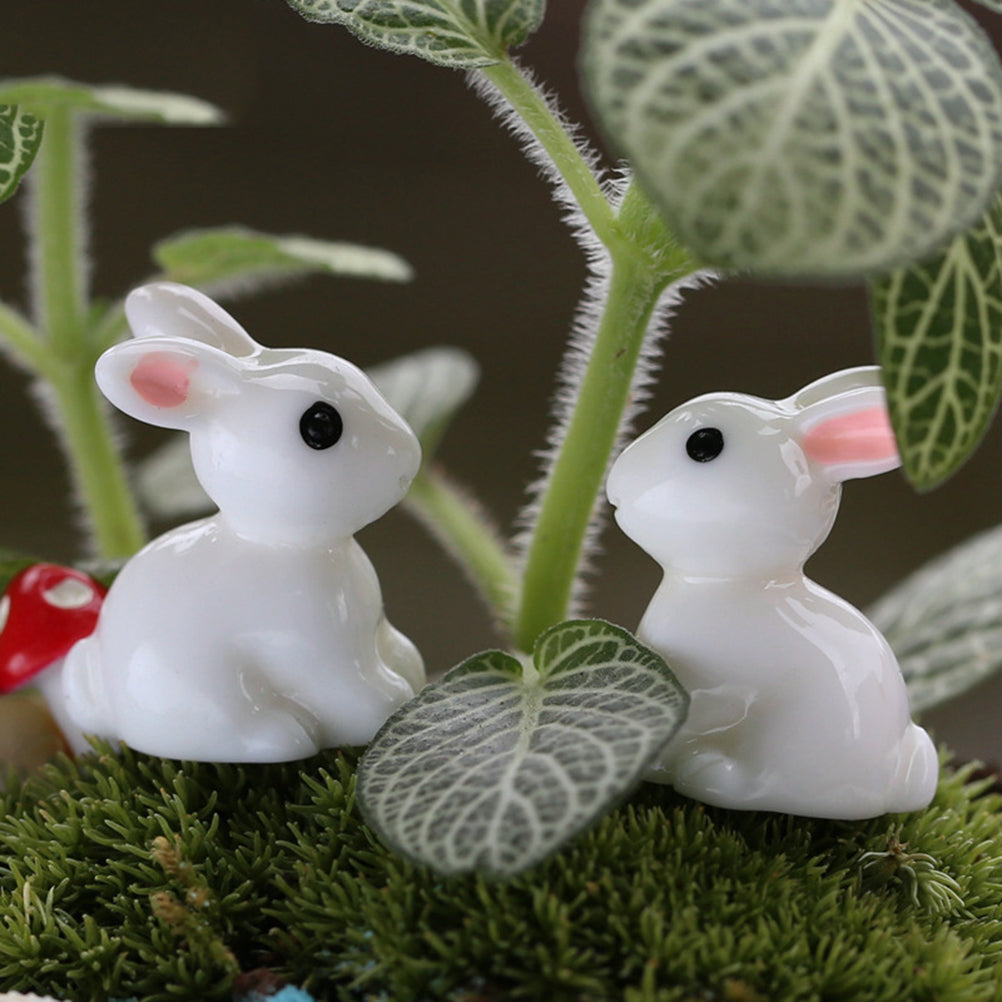 10 Pcs Rabbit Resin Miniature Statue W7589
