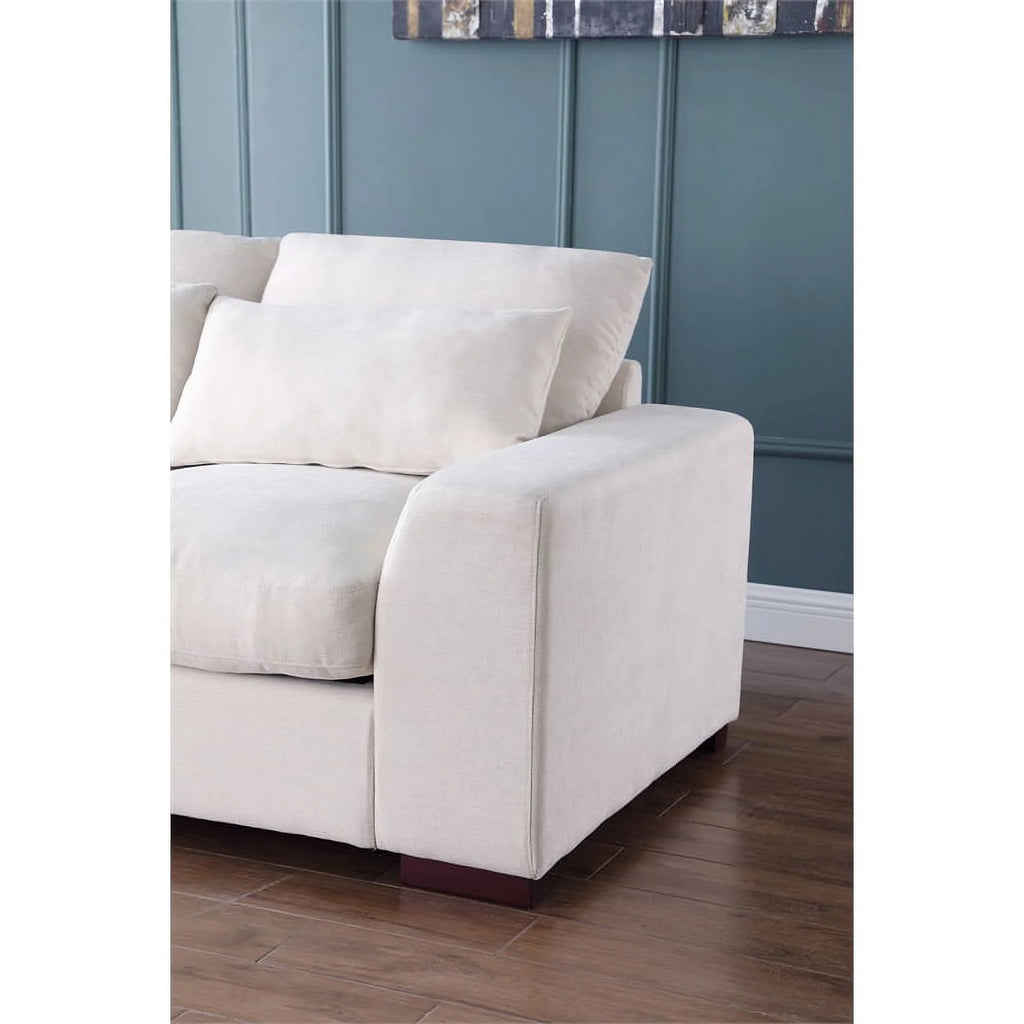 Beige Fabric Reversible Sectional Sofa & Ottoman M394190