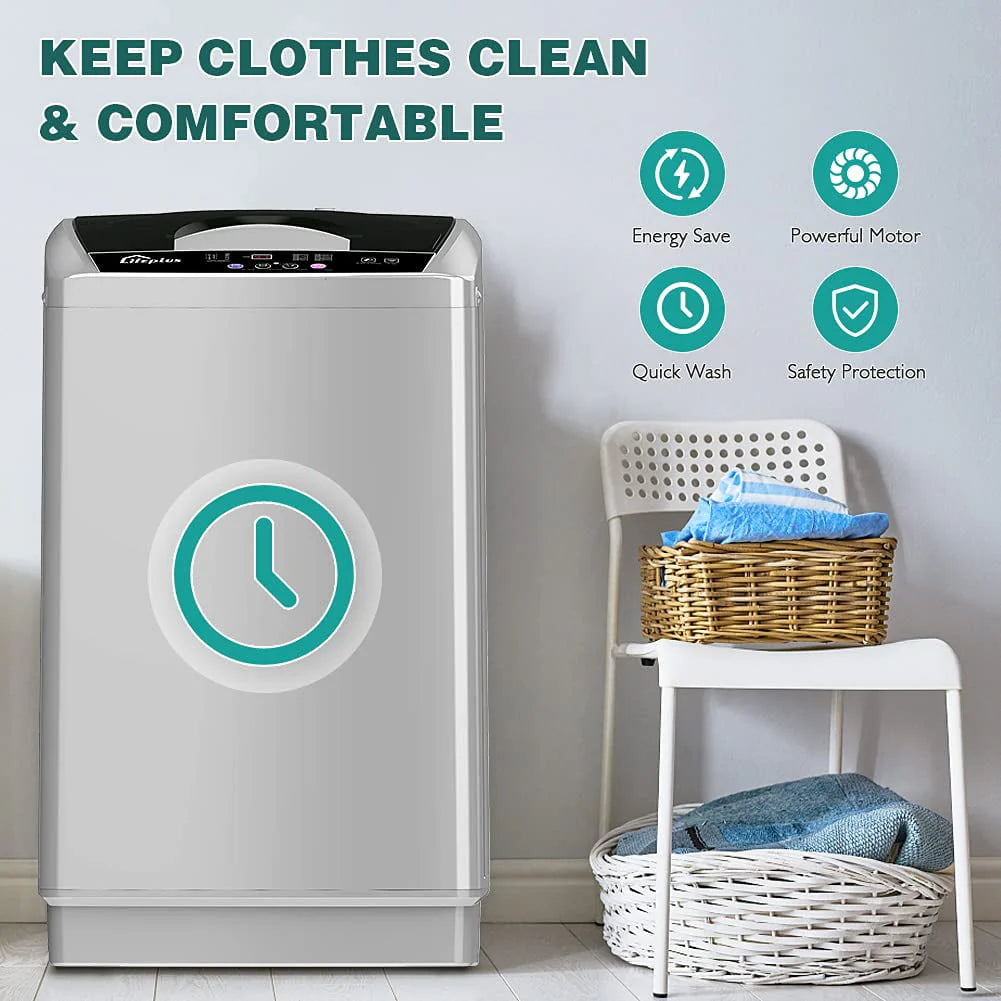Portable Full-Automatic 1.8 Cu. ft. Top Load Laundry Washer H7204