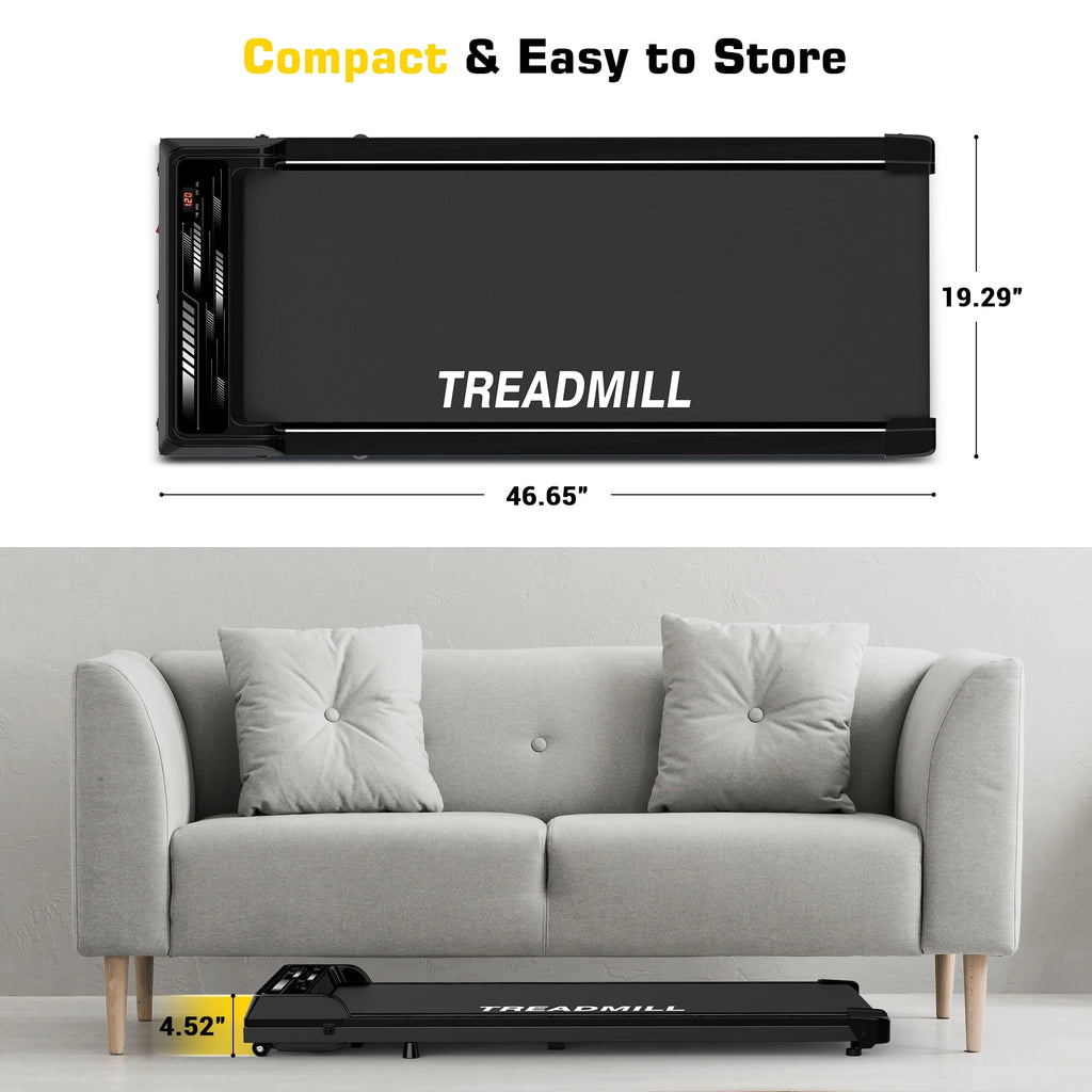 Black Portable Under Desk Treadmill Walking Pad C1197