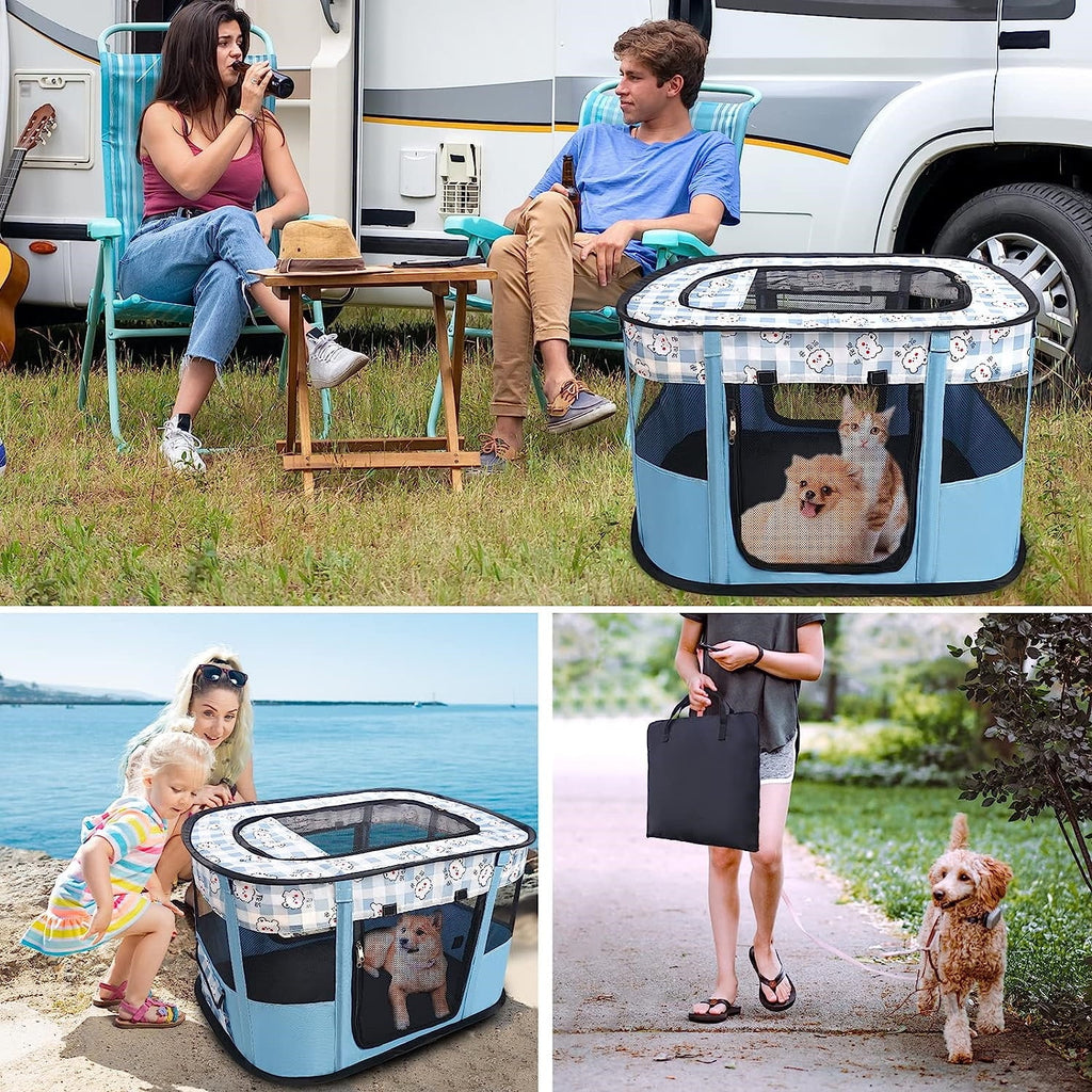Foldable Cat Playpen with Carrying Case C33244