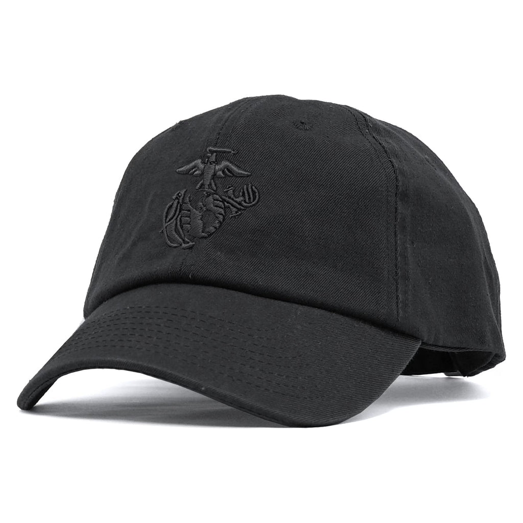 Black Unstructured USMC Hat with 3D Embroidery N17314