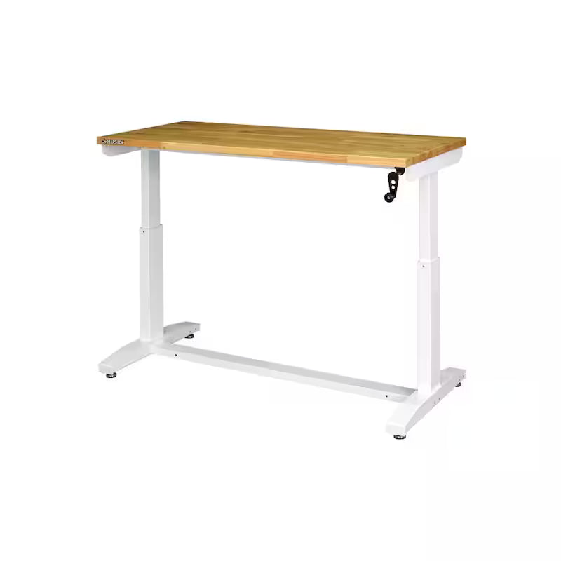 Adjustable Height Work Table in White T886229