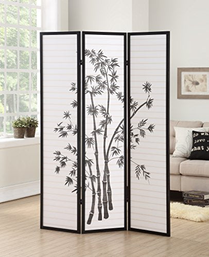 Black 3-Panel Shoji Room Divider Screen D641