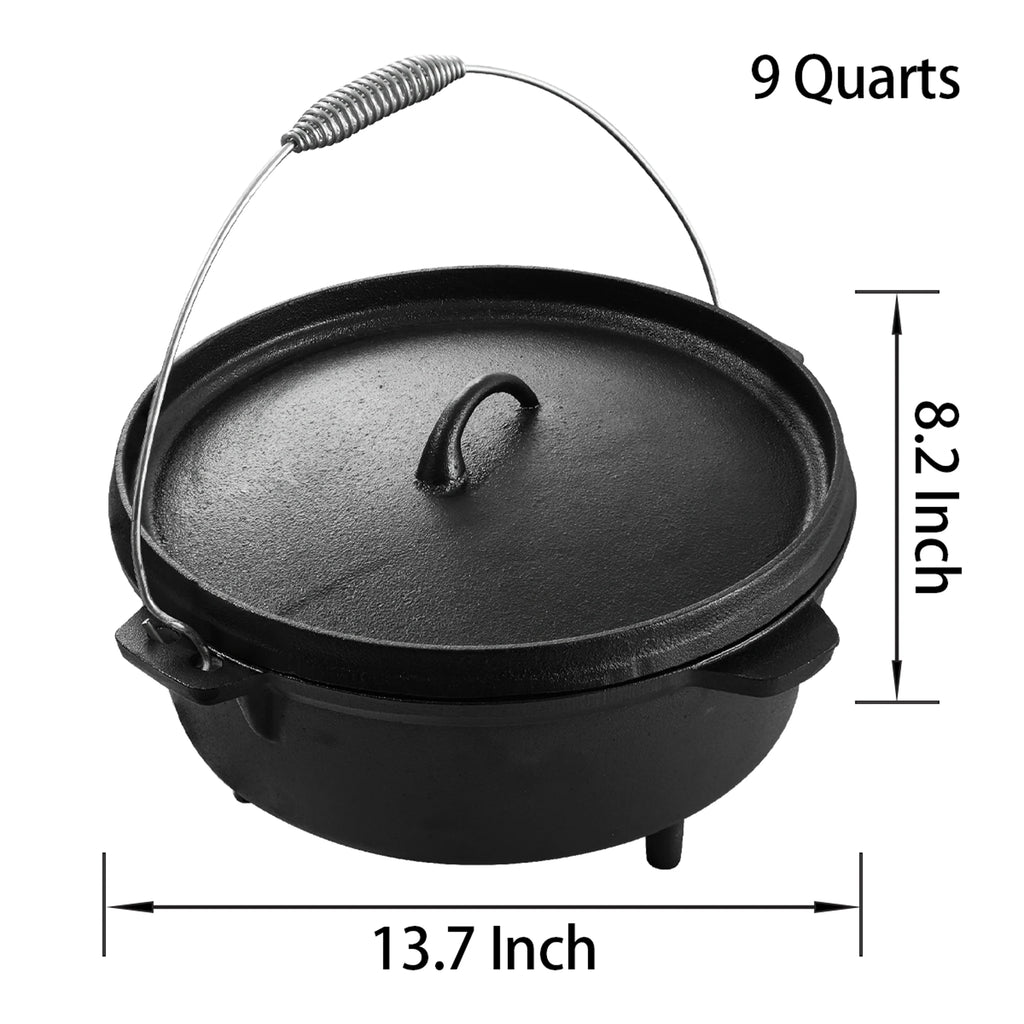 Pre-Seasoned 9-Quart Cast Iron Dutch Oven E9713