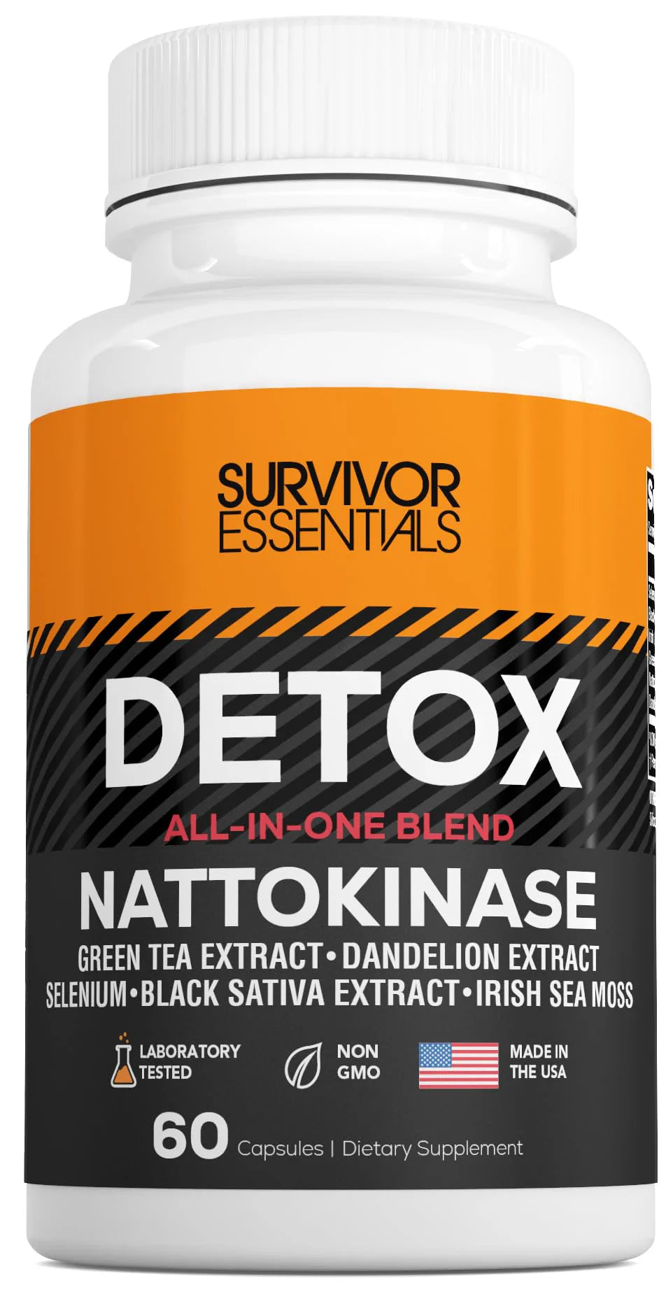 60 Capsules Nattokinase 2000 FU with Dandelion Selenium Irish Sea Moss U7228