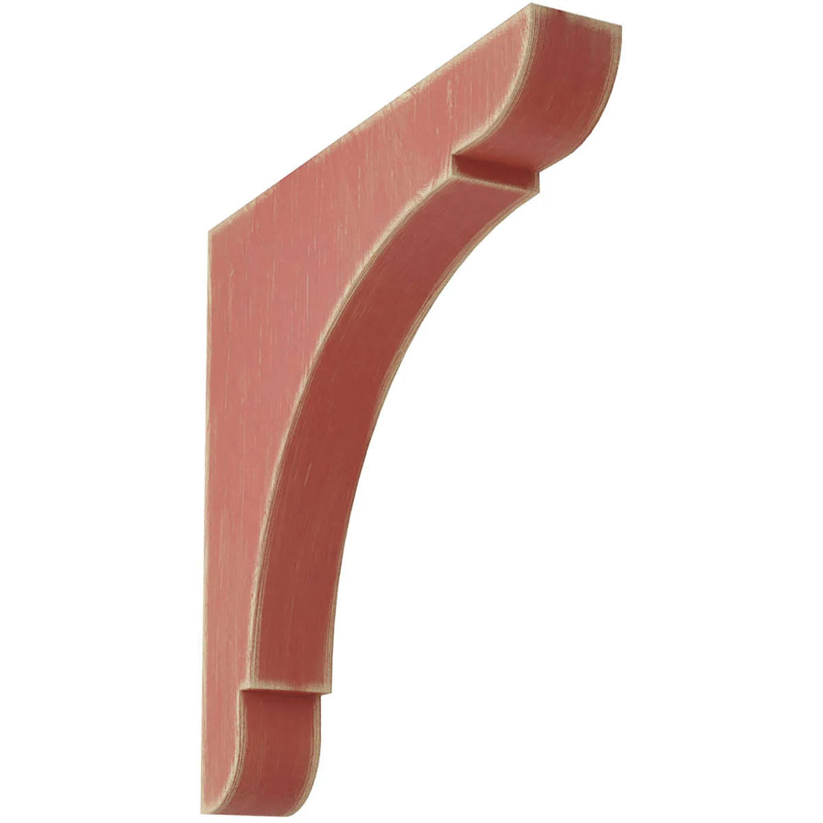 Extra Large Vintage Wood Decor Bracket, Salvage Red L1933
