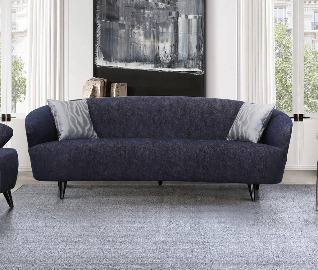 Dark Blue Linen Sofa and Loveseat Set 2 Pcs M474565