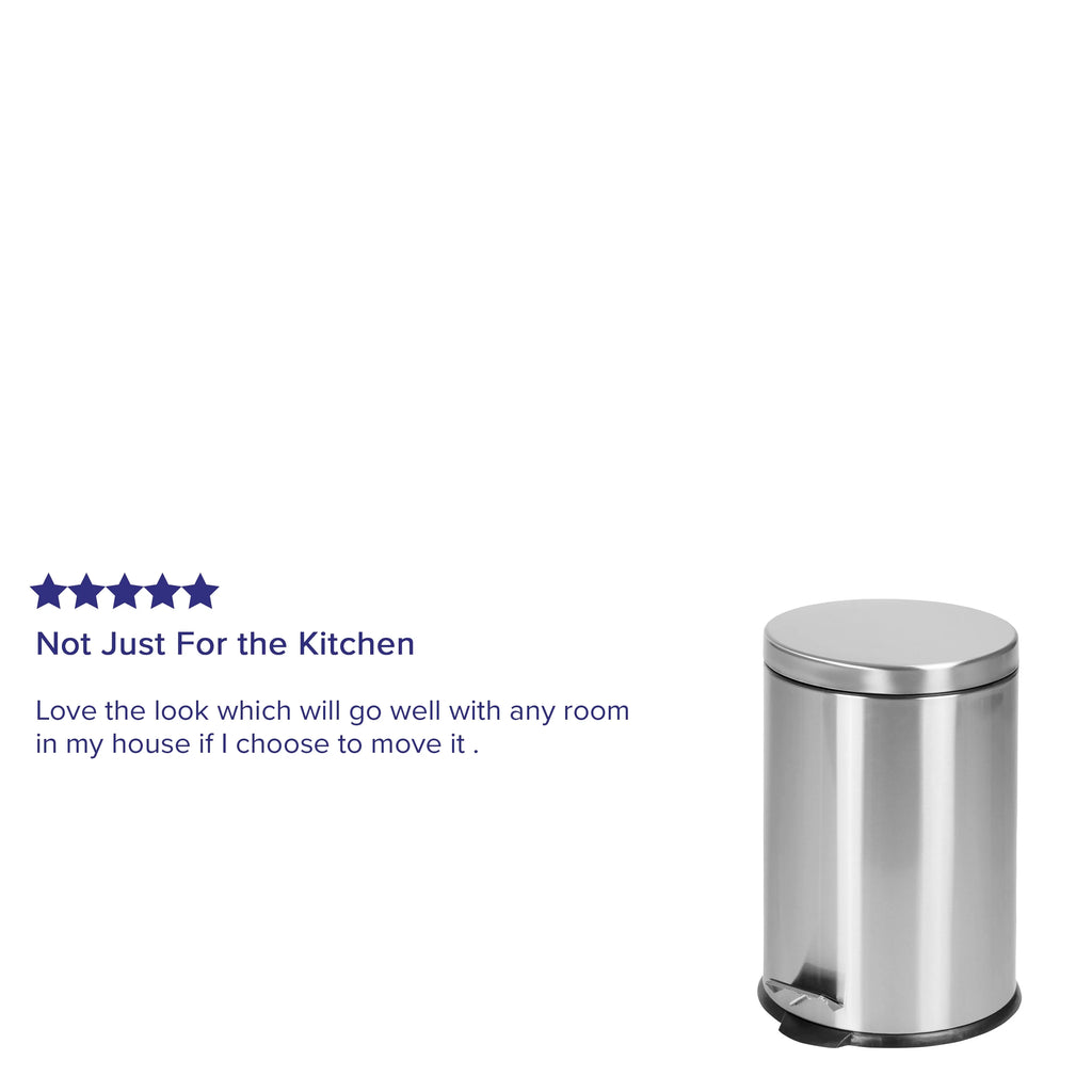 Round Stainless Steel Soft Close Step Trash Can 5.3 Gallons M7975