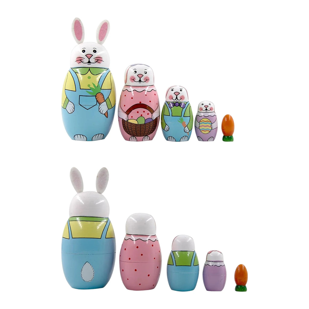 5-Storey Wooden Rabbit Doll Toys T30909