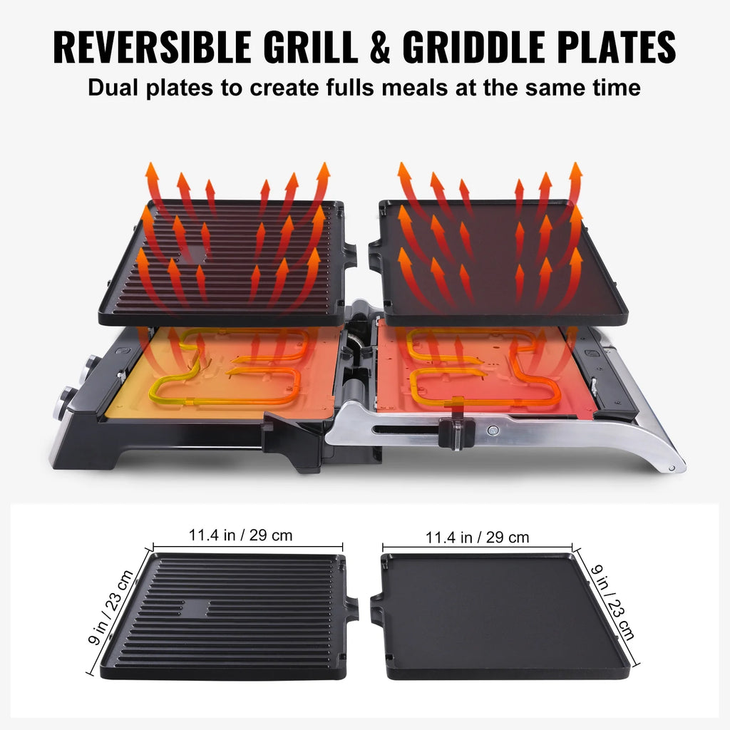 14.5" Commercial Electric Countertop Griddle Grill X2674