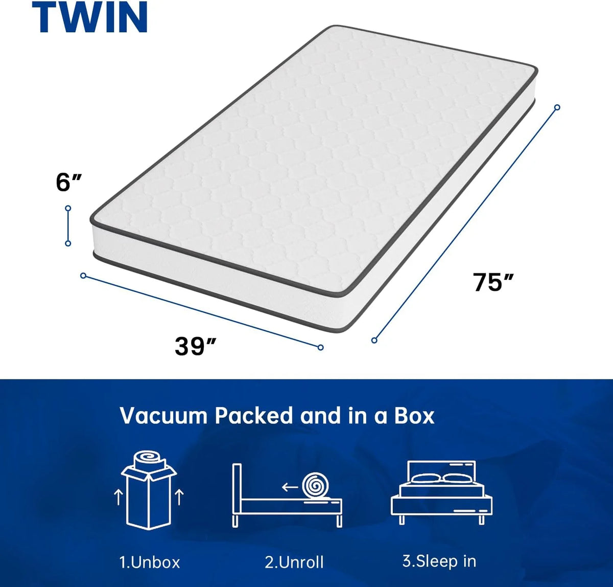 6 Inch Medium Firm Hybrid Twin Mattress Q4876