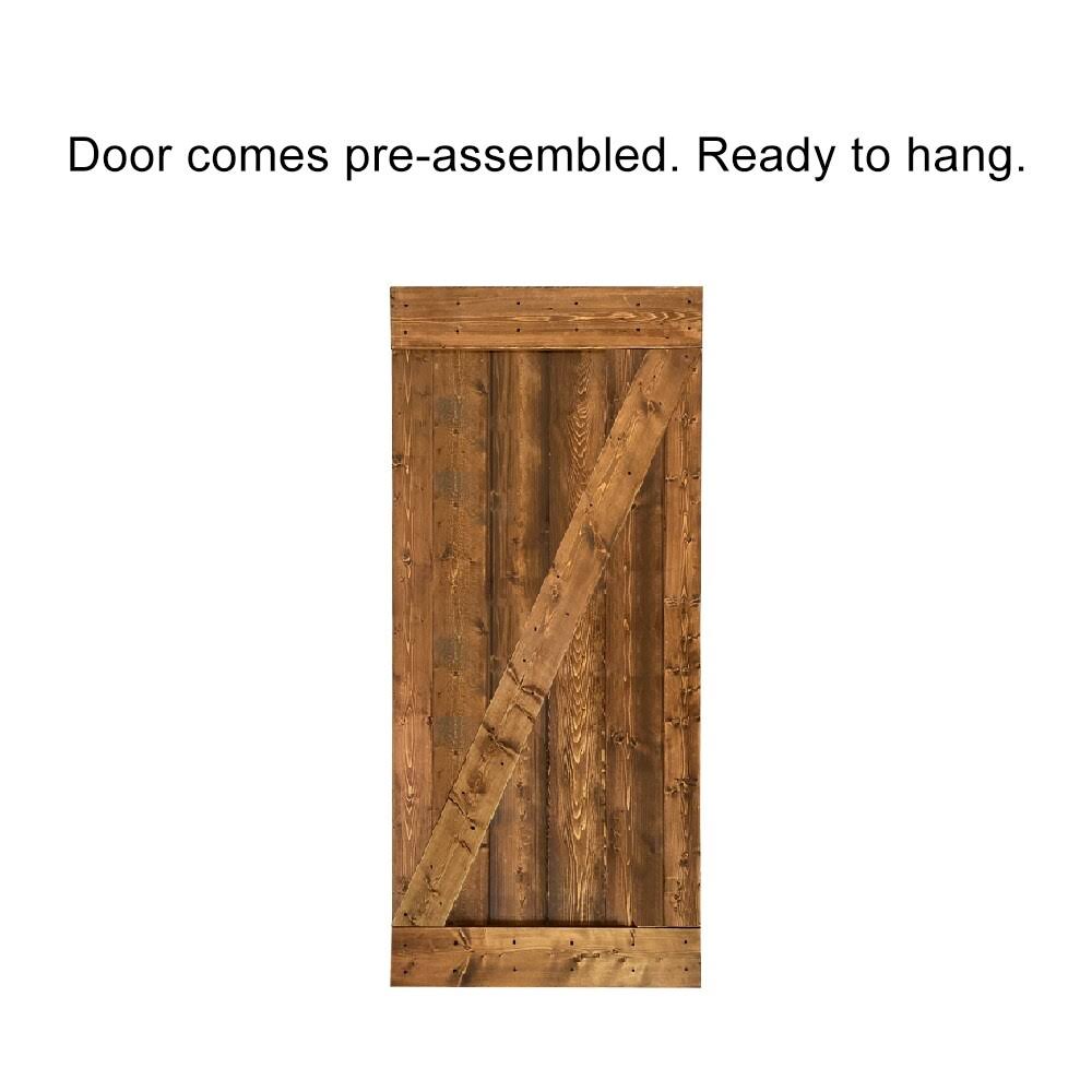 30 in. x 84 in. Ocean Blue Stained Wood Interior Sliding Barn Door with Hardware Kit G625