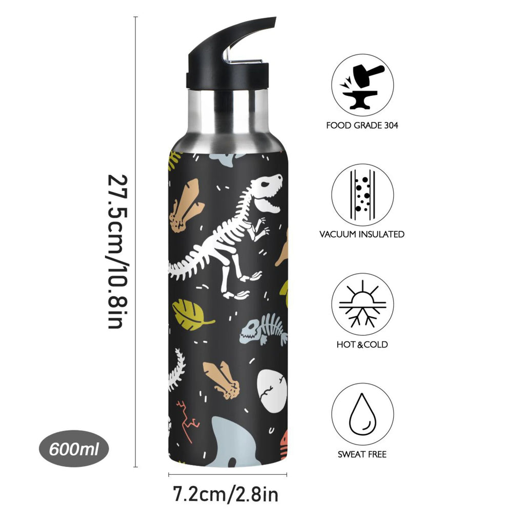 Stainless Steel Vacuum Insulated Water Bottle with Straw Lid 20 OZ Y711