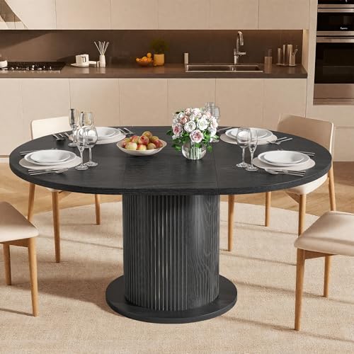 Round Dining Table for 2 with Wood Strip Base C911