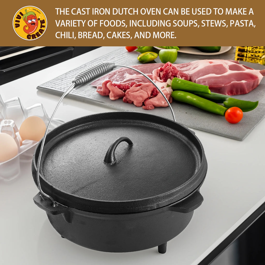 Pre-Seasoned 9-Quart Cast Iron Dutch Oven E9713